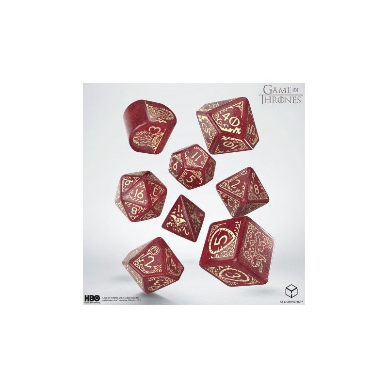 Q Workshop - Game of Thrones: Lannister 7pc RPG Dice Set
