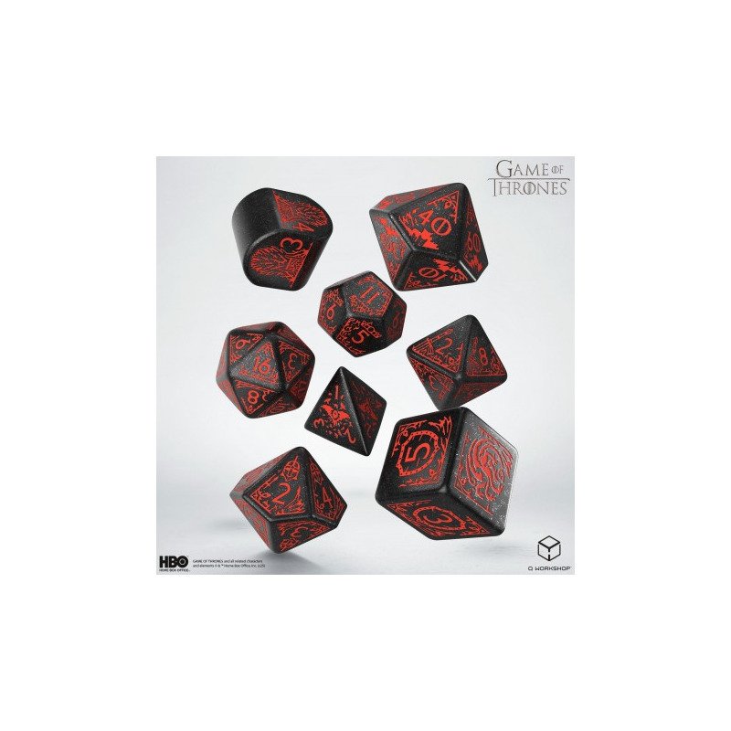 Q Workshop - Game of Thrones: Targaryen 7pc RPG Dice Set