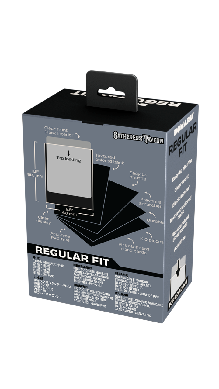 Gatherers' Tavern - DOMARU Regular Fit Sleeves: Gothic Black (100 Sleeves)