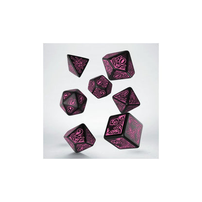 Q Workshop - Call of Cthulhu (7th Edition): Black & magenta 7pc RPG Dice Set