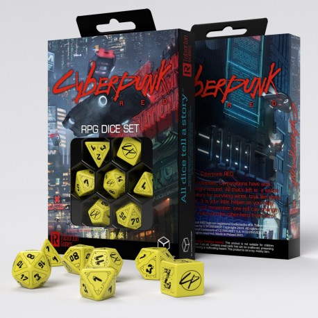 Q Workshop - Cyberpunk Red: Danger Zone 7pc RPG Dice Set
