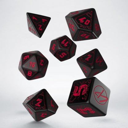 Q Workshop - Cyberpunk Red: Blood over Chrome 7pc RPG Dice Set