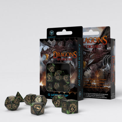Q Workshop - Dragons: Nephrite 7pc Modern RPG Dice Set