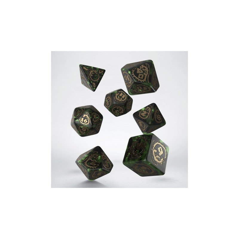 Q Workshop - Dragons: Nephrite 7pc Modern RPG Dice Set