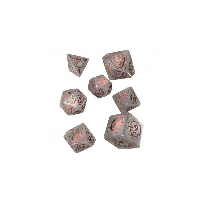 Q Workshop - Dragons: Quartz 7pc Modern RPG Dice Set