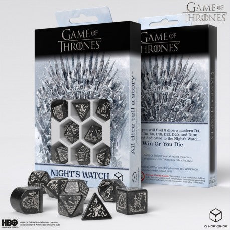 Q Workshop - Game of Thrones: Night's Watch 7pc RPG Dice Set