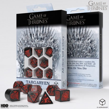 Q Workshop - Game of Thrones: Targaryen 7pc RPG Dice Set